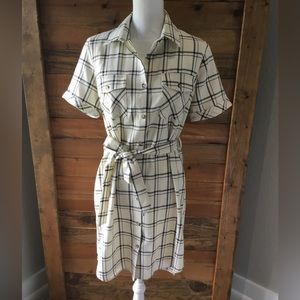 Potter’s Pot Women’s Belted Striped Shirt Dress Size Medium